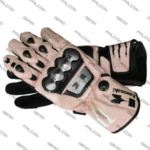 NUEVOS GUANTES DE CUERO MONSTER KAWASAKI MOTO CARRERAS, DISPONIBLES TALLAS XS A 3XL - Imagen 1 de 3