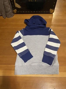 Bit’z Kids Boys Grey & blue Stripe Sweatshirt Sz 5-6 w hoodie pocket Boutique - Picture 1 of 5