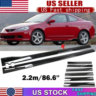 Divisor de extensión de falda lateral 86,6""/2,2 M para Acura RL, RLX, RSX negro brillante Foto 1 de 4