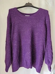 Liz Claiborne Damen Kleid Pullover Strick Pailletten Metallic Sweater 3X Lila Neu mit Etikett - Bild 1 von 6