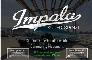 Calcomanía adhesiva de vinilo troquelado Impala Super Sport para ventana coche camión lowrider jdm - Imagen 1 de 1