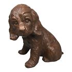 Vintage RED MILL Mfg Crushed Pecan Shell Resin Spaniel Puppy Figurine Made USA