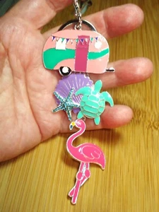 6" Drop Key Ring Bag Charm for Keys, Purse or Beach Bag Bling - Picture 1 of 7