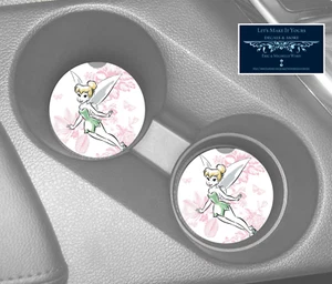 TINKER BELL SCHMETTERLINGE DISNEY INSPIRIERT COLLAGE GUMMI AUTO UNTERSETZER 2er SET  - Bild 1 von 1