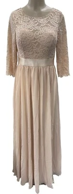 ПОТРЯСАЮЩИЙ КОГДА-ЛИБО ДОВОЛЬНО ЛИНИЯ ВЕЧЕРНЕЕ ПЛАТЬЕ БЕЖЕВЫЙ РАЗМЕР XXL НОВЫЙ С ЯРЛЫКАМИ - Изображение 1 из 4