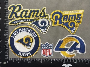 LOTTO DI 5 LOS ANGELES LA RAMS FERRO SU TOPPA RICAMATA - Foto 1 di 1
