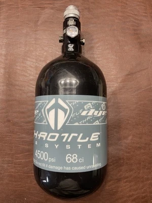 Tanque de paintball Dye Throttle 68/4500 PSI HPA con regulador Ninja Pro. Fuera de fecha Foto 1 de 3