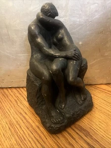 Vintage Austin Productions Sculpture "The Kiss" 10in Rodin MCM Statue - Picture 1 of 12