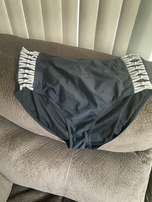 Черный полный назад бикини низы - плюс размер 1 X - плавать бриф - Изображение 1 из 4