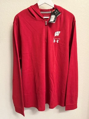 Wisconsin Badgers Under Armour 1/4 zip pullover men’s (XL) loose fit NWT - Image 1 of 4