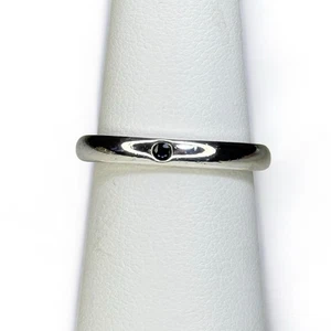 Tiffany & Co Silver Elsa Peretti Blue Sapphire Stack Ring Size 5 - Picture 1 of 3