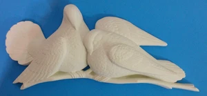 Vtg Homco Burwood Products White Love Birds Doves Wall Plaque 11" X 5" - Picture 1 of 6