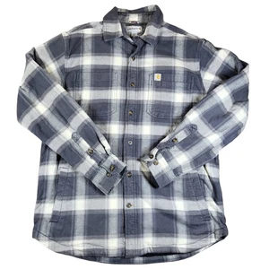 Chaqueta de franela Carhartt para hombre chaqueta forrada de lana a cuadros gris blanco mediana - Imagen 1 de 10