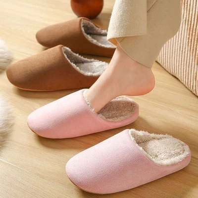 Hombres Mujeres Zapatos Forrados de Vellón Sin Cordones Cómodos Informales Zapatillas de Espuma con Memoria Foto 1 de 4