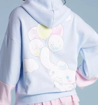 РЕДКАЯ трудно найти новый с Ярлыками Cinnamoroll воздушный шар небо звезда струнных инструментов молнии толстовка с капюшоном взрослых унисекс M/L - Изображение 1 из 4