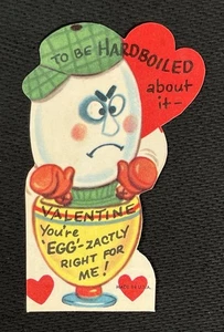 Valentine Card - To Be Hardboiled About It-You’re Egg-zactly Right For Me - Used - Picture 1 of 4