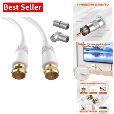 High-Quality 3FT RG6 Coaxial Cable with 90° Adapter for Seamless Connectivity - Image 1 of 4