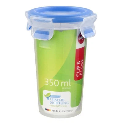 Emsa 508550 Clip & Close round food storage container 0.35 litres, transparent/b - Image 1 of 4