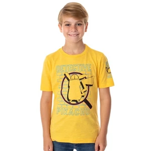 Pokemon Detective Pikachu Big Boys Short Sleeve T-Shirt Yellow, Medium (8) Kids - Picture 1 of 3