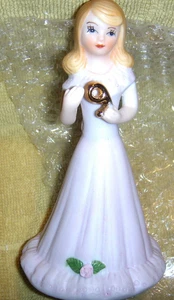 BLONDE Growing Up Birthday Girls Age 9 Year Figure Bisque Porcelain-Enesco NOBOX - Picture 1 of 1