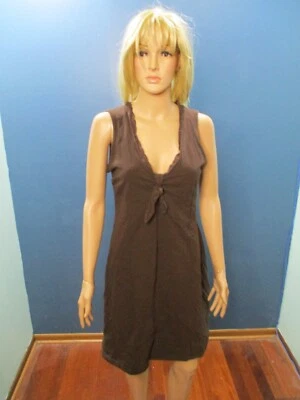 L brown stretchy crochet trim rustic sheath dress by MODA INTERNATIONAL - Image 1 of 4