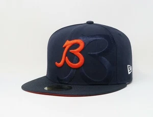 New Era 59Fifty Men Women Cap Chicago Bears "B" Navy Blue On Field Fitted Hat - Picture 1 of 5