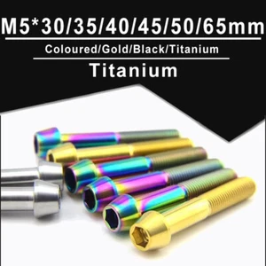Titanium Screw Tapered Head M5*30/ 35/ 40/ 45/ 50/ 65 mm Cycling Repair Screws - Picture 1 of 8