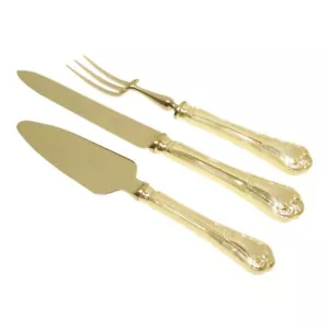 Christofle Three Piece Silver Plate Meat Fork, Knife and Cake Server Port Royal - Picture 1 of 4