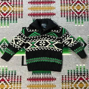 Vintage Polo Ralph Lauren Aztec Sweater Boy’s Size 3T Knit Shawl Collar EUC B7 - Picture 1 of 13