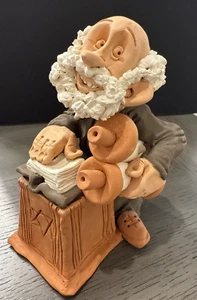 VTG Handmade Jewish Hasidic Figurine Hebrew Torah Scroll Rabbi Synagogue Prayer - Picture 1 of 8