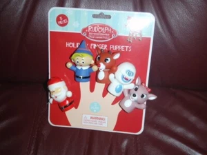Juego de marionetas de 5 dedos de reno nariz roja Rudolph the Red Need - NUEVAS - Imagen 1 de 2