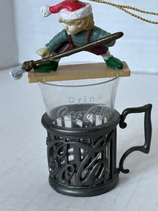 1995 Coca Cola Bottling Works Fountain Glass Follies Christmas Ornament (As Is) - Picture 1 of 6