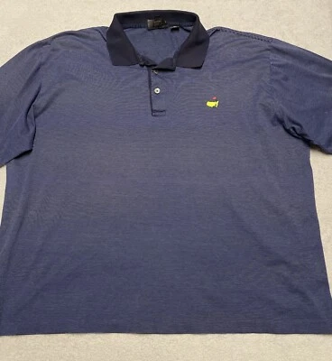 Polo Masters Para Hombre XL Azul Micro Rayas Colección Clubhouse Italia Augusta Foto 1 de 4