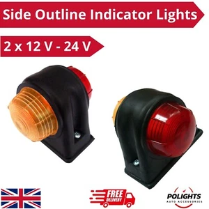 Juego de 2x Luces Marcadoras Laterales de Contorno Rojo Ámbar Indicadoras Lámparas de Recuperación 12V-24V - Imagen 1 de 5