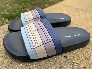 Women's Tommy Hilfiger Dulce Navy Blue & Pastel Squares Slides / Sandals Size 6 - Picture 1 of 8