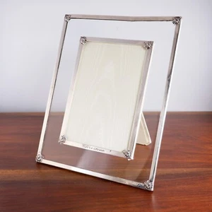 GORHAM / HENCKEL ARGENTO STERLING E VETRO 5 X 7 CORNICE MONOGRAMMA CHRISTINE - Foto 1 di 6