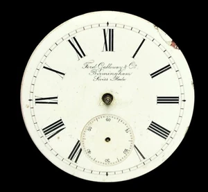 Antique Ford & Galloway Birmingham Pocket Watch 45mm movement Swiss Parts Only - Picture 1 of 3