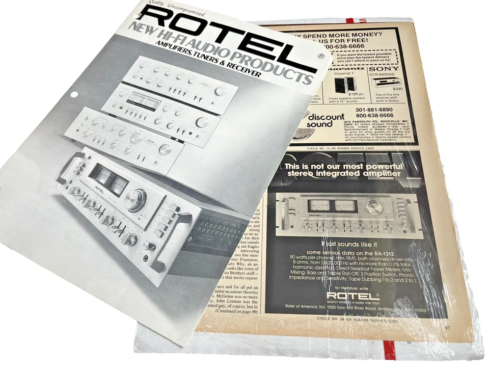 ROTEL ORIGINAL 1412 AMP 1312 TUNER RECEIVER BROCHURE AD ORIGINAL D1353 - Image 1 of 4