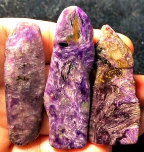 47,9 g 3 piezas Gemmy!!! Fantástico espécimen natural de cristal de charoita púrpura ie3566 - Imagen 1 de 11