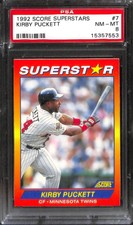 1992 Score Superstars #7 KIRBY PUCKETT PSA 8 15357553