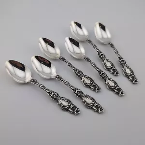 Whiting Lily Sterling Silver Demitasse Spoons - 4" - Set of 6 - Picture 1 of 3