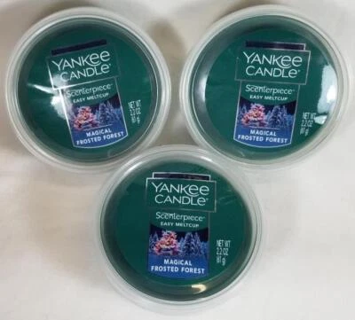 Yankee Candle Melt Cups Scenterpiece MAGICAL FROSTED FOREST 2.2oz Lot 3 Green - Image 1 of 3