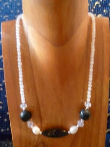 Halskette, Schmuck, böhmisches Glas,Zuchtperlen,Glasschliff (K23) - Bild 1 von 3