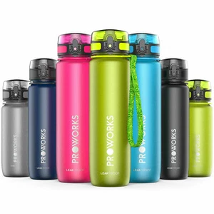 500ml Proworks Sports Bottle BPA Free Plastic Water Bottles-  Adults Kids Drinks - Picture 1 of 13