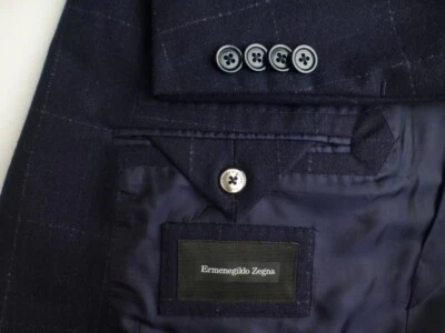 Blazer Zegna 56R/46R Azul Cuadros Excelente Estado Chaqueta Abrigo Deportivo Azul Marino Foto 1 de 4