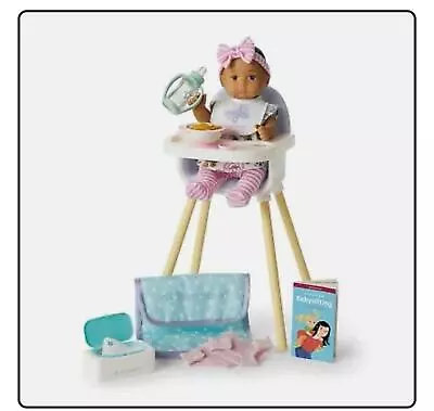 New American Girl Caring for Little Bitty Baby Set~High Chair~Light Skin Doll 8” - Image 1 of 4