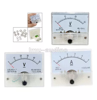 Analog Panel AMP Meter Voltmeter Gauge 85C1 GB/T7676-98 DC 0-30V/50V 0-5A/10A - Bild 1 von 4