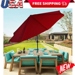 10-ft. Patio Umbrella Aluminum Auto Tilt Market Garden Outdoor Table UV Sun US - Picture 1 of 4