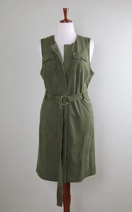 CHICO'S NWT $149 Faux Suede Belted Vest Jacket Top Size 2 Large / 12 / 14 - Picture 1 of 6