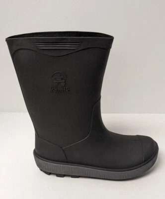 Kamik Riptide Botas de Lluvia Impermeables, Negro/Carbón, Niños Grandes 4 M Foto 1 de 4